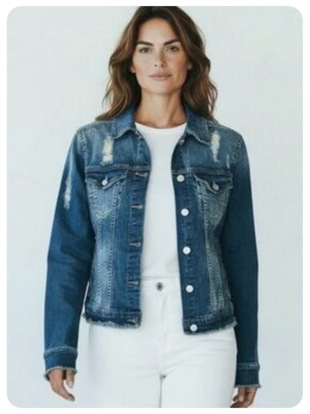 William Rast Distressed Denim Jacket sz M